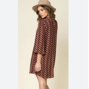 Miss Me Sun Dance Mid Sleeve Dress